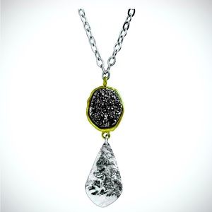 NEW Silpada Vintage Sterling Silver Druzy Glisten Up Necklace
